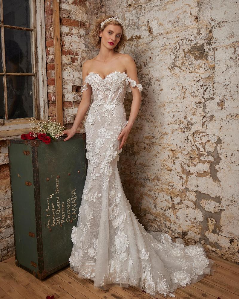 123247 sexy mermaid wedding dress with detachable skirt and 3d lace3